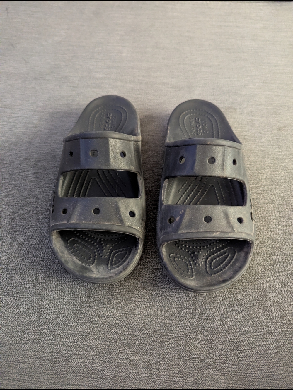 CROCS Black Dual-Strap Slide Sandals